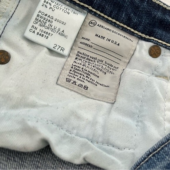 Ag Adriano Goldschmied Y2K Stevie Ankle Slim Straight Distressed Jeans Size 27 - Picture 10 of 10